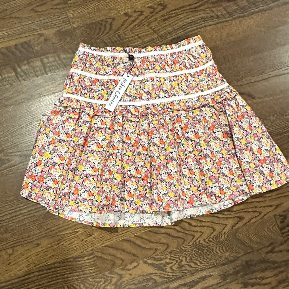 For Love And Lemons Multicolor Floral Skater Skirt